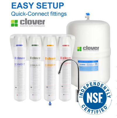 Clover Easy-Install Compact Reverse Osmosis Drinking Water Filter System